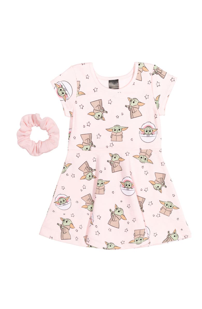 Star Wars Short Sleeve Skater Dress, Main, color, Pink
