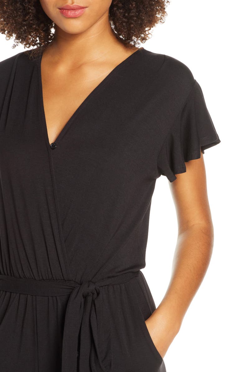 Fraiche by J Flutter Sleeve Jumpsuit, Alternate, color, 