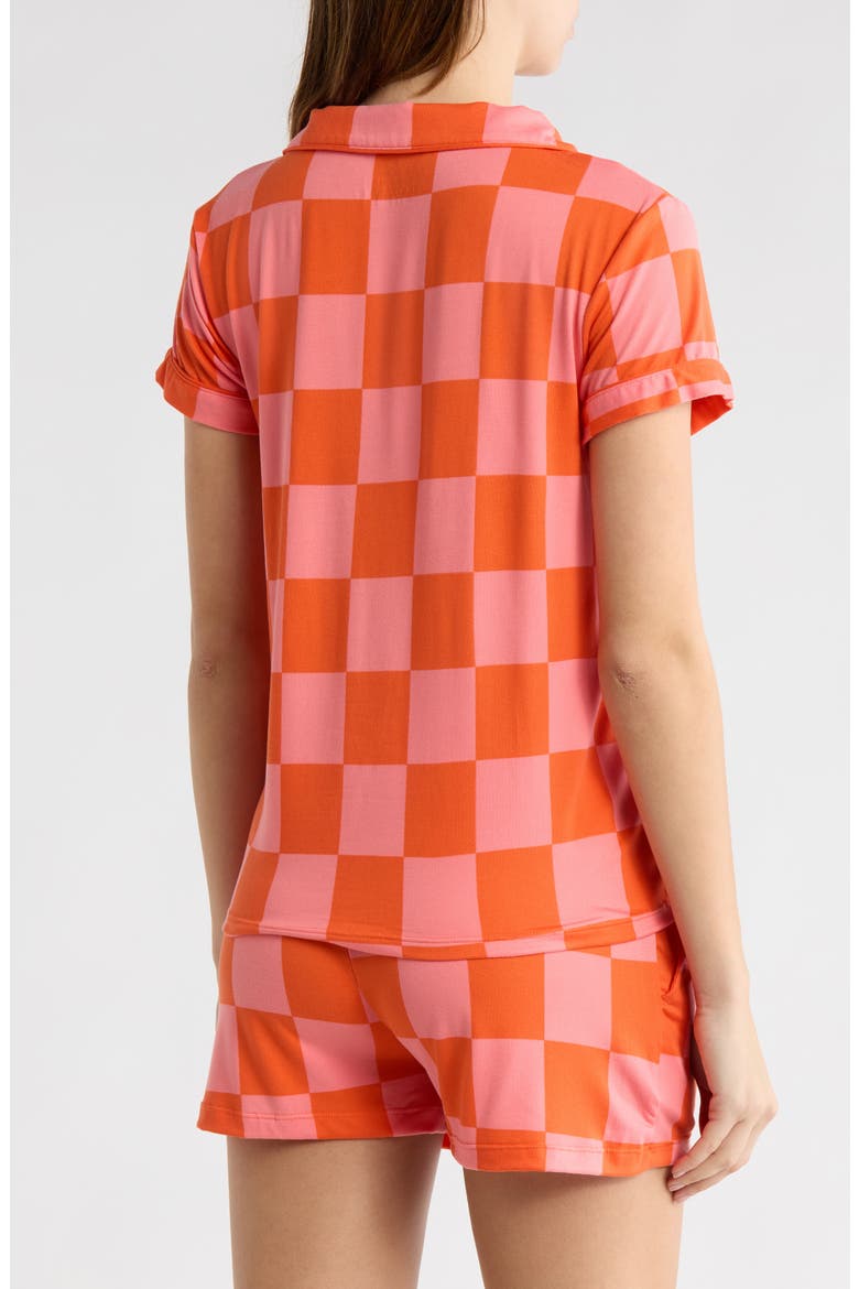 Dixie Checkerboard Short Pajamas, Alternate, color, LARGE CHECKBOARD PINK ORANGE