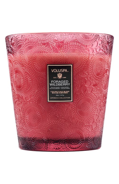 Voluspa Foraged Wildberry Three-wick Hearth Candle In Red