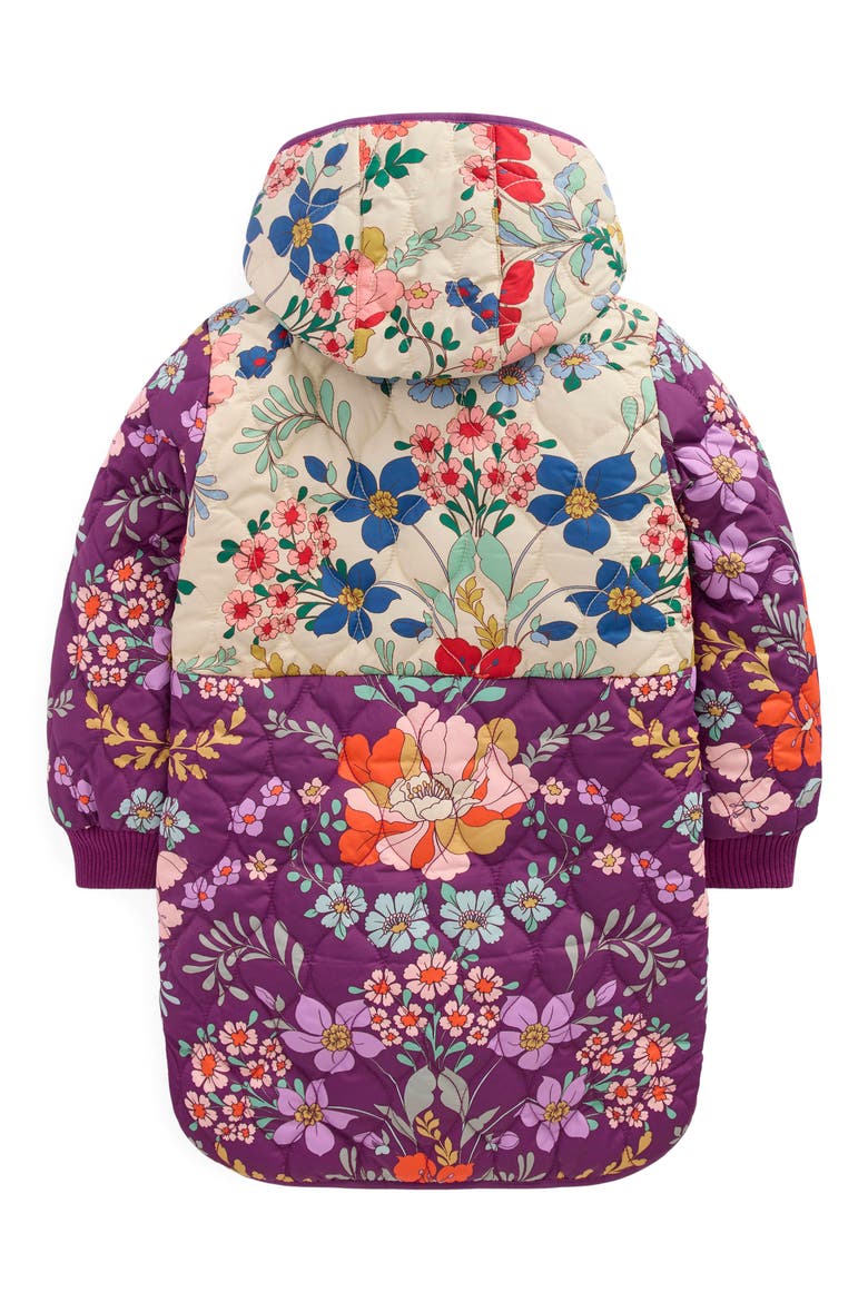 Cozy Quilted Longline Coat, Alternate, color, MIX PURPLE FLORAL