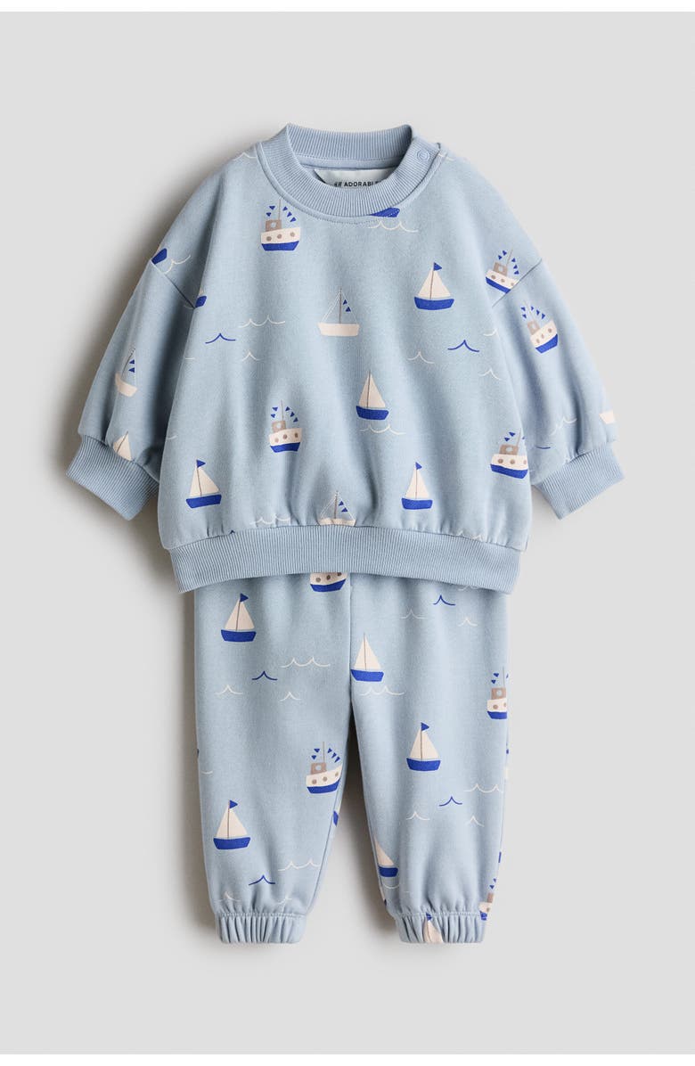 H&M 2-piece Cotton Sweatshirt Set, Main, color, 