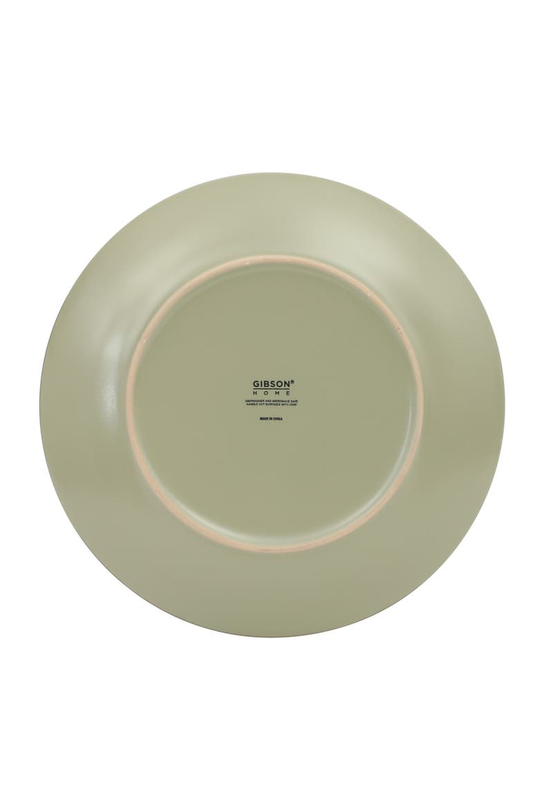 Chiswick House Stoneware Dinnerware Set with Embossed Rim, Alternate, color, Green