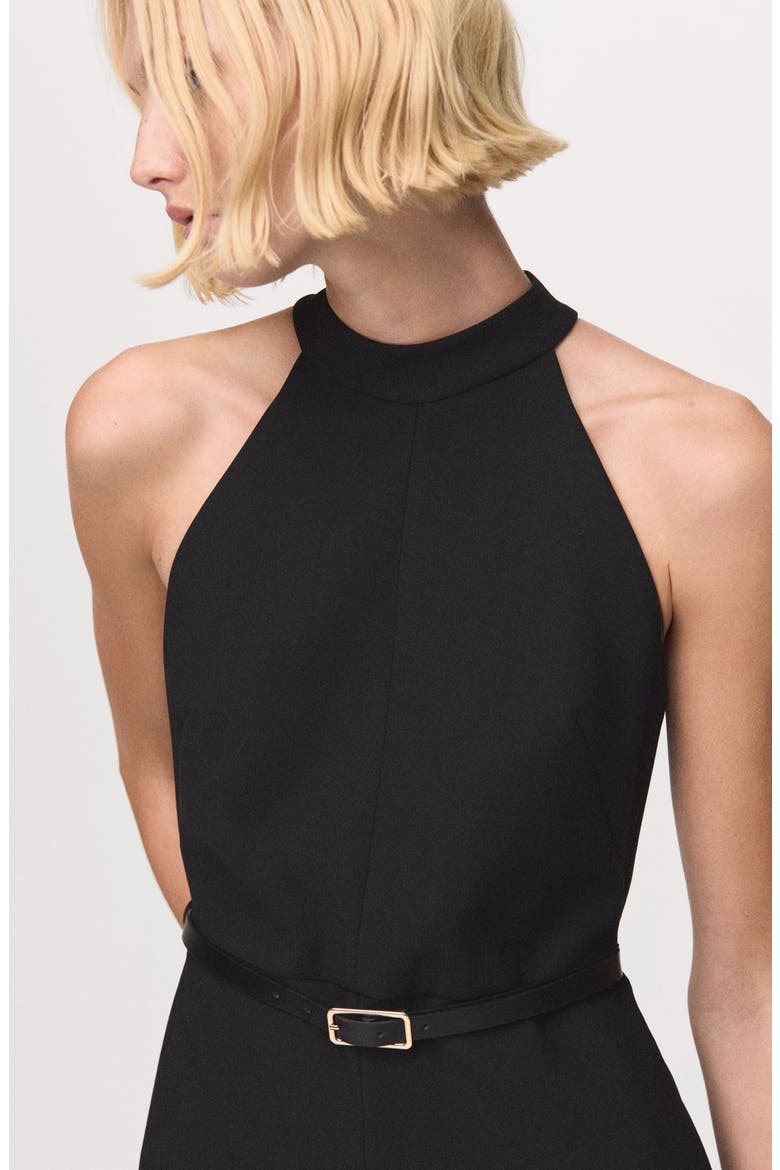 Cutaway Sleeveless Jumpsuit, Alternate, color, BLACK