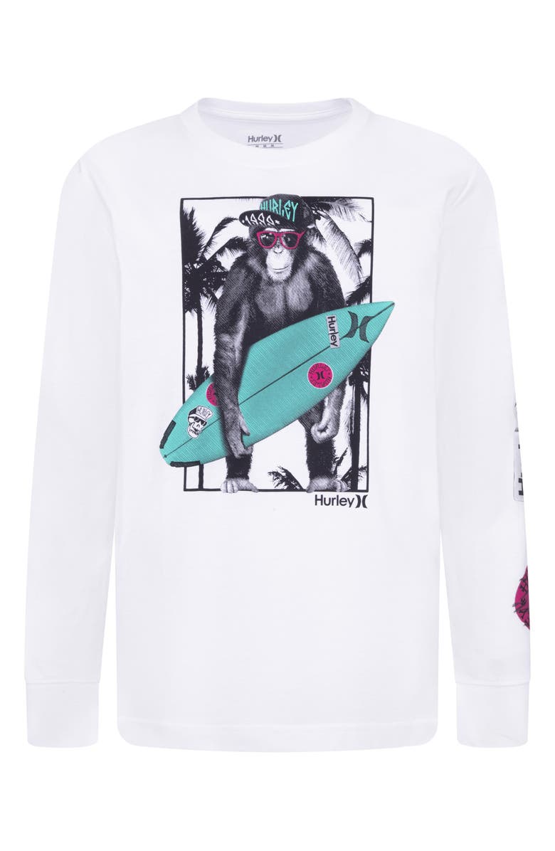 Hurley Kids' Still In The Biz Long Sleeve T-Shirt, Main, color, White