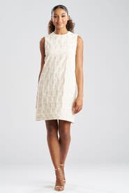 N Natori Spiral Embroidery Sleeveless Shift Dress