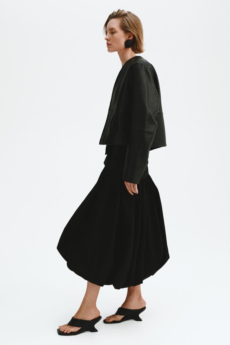 Midi Balloon Skirt, Alternate, color, Black