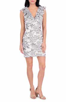 Siena Floral Embroidered Mesh Minidress