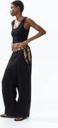H&M Scarf-detail Linen-blend Trousers
