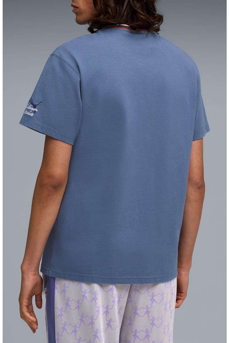 x KidSuper Logo Appliqué Cotton T-Shirt, Alternate, color, DARK INDIGO