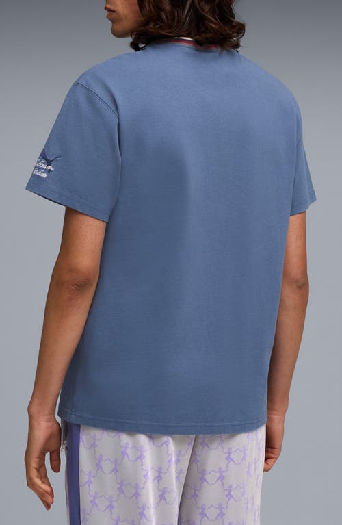Puma X Kidsuper Mcfc Appliqué Cotton Graphic T-shirt In Blue