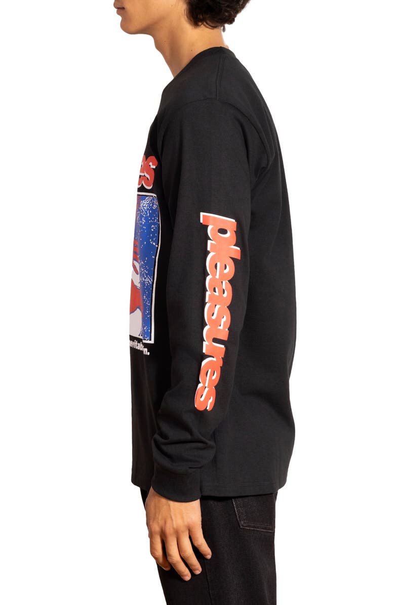 PLEASURES Embrace Long Sleeve Graphic T-Shirt, Alternate, color, Pigment Black