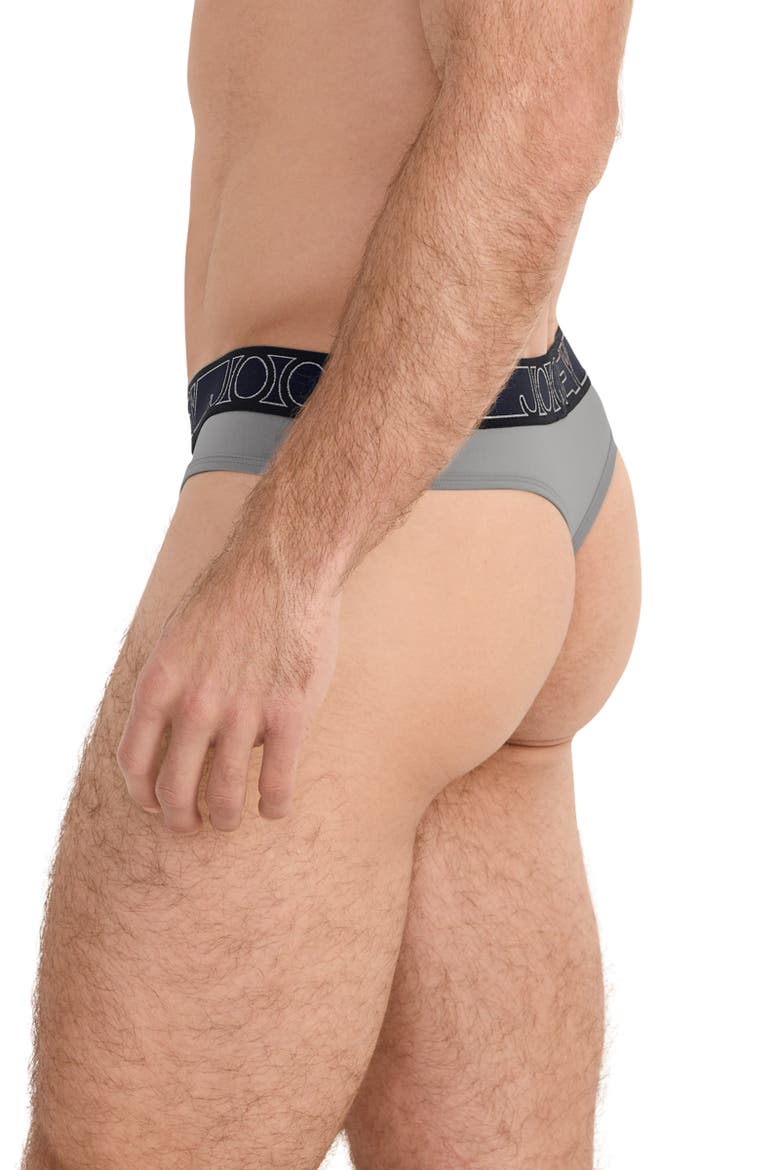 Mens Microfiber Stretch Thong - 3 Pack, Alternate, color, True Navy/Quartz Grey
