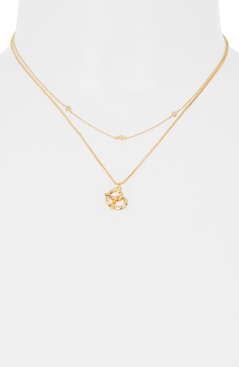 Leith Layered Pretzel Pendant Necklace, Alternate, color, Clear- Gold