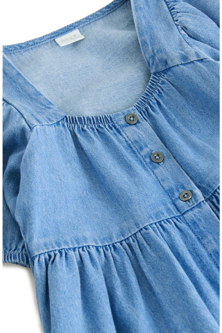 Kids' Square Neck Denim Dress, Alternate, color, BLUE