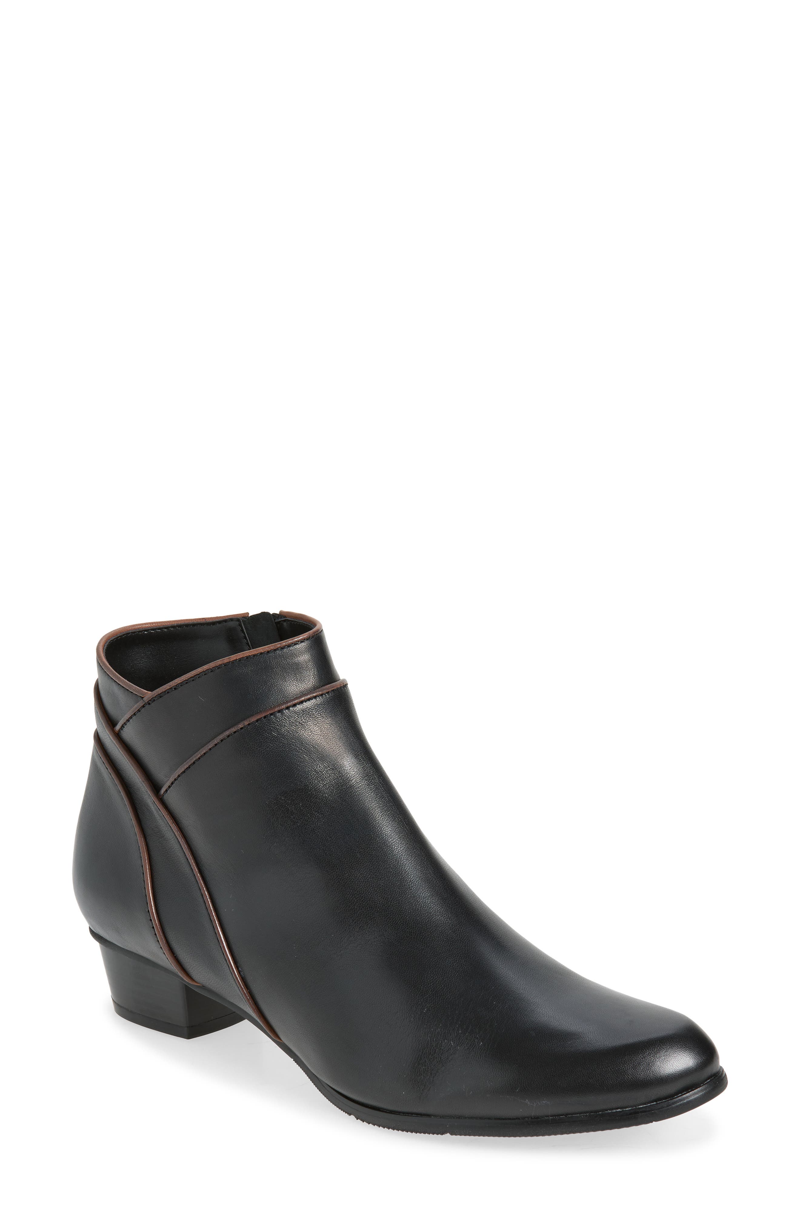 Stefany Leather Bootie, Main, color, GLOVE BLACK/ NOCE-115