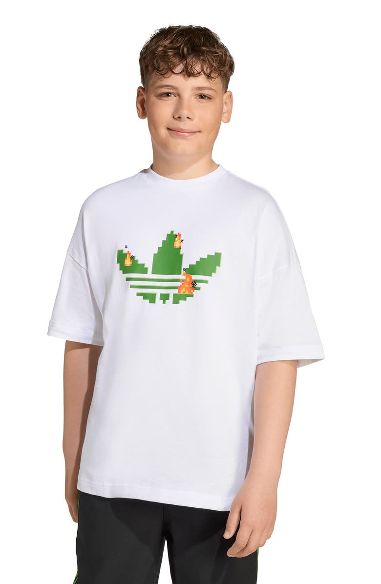 adidas Originals x Minecraft Trefoil Logo Graphic T-Shirt, Alternate, color, White