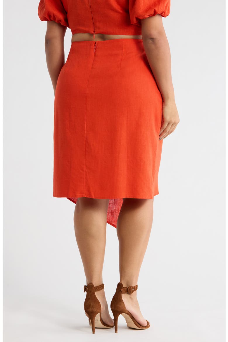 Bet on You Faux Wrap Skirt, Alternate, color, RED ORANGE