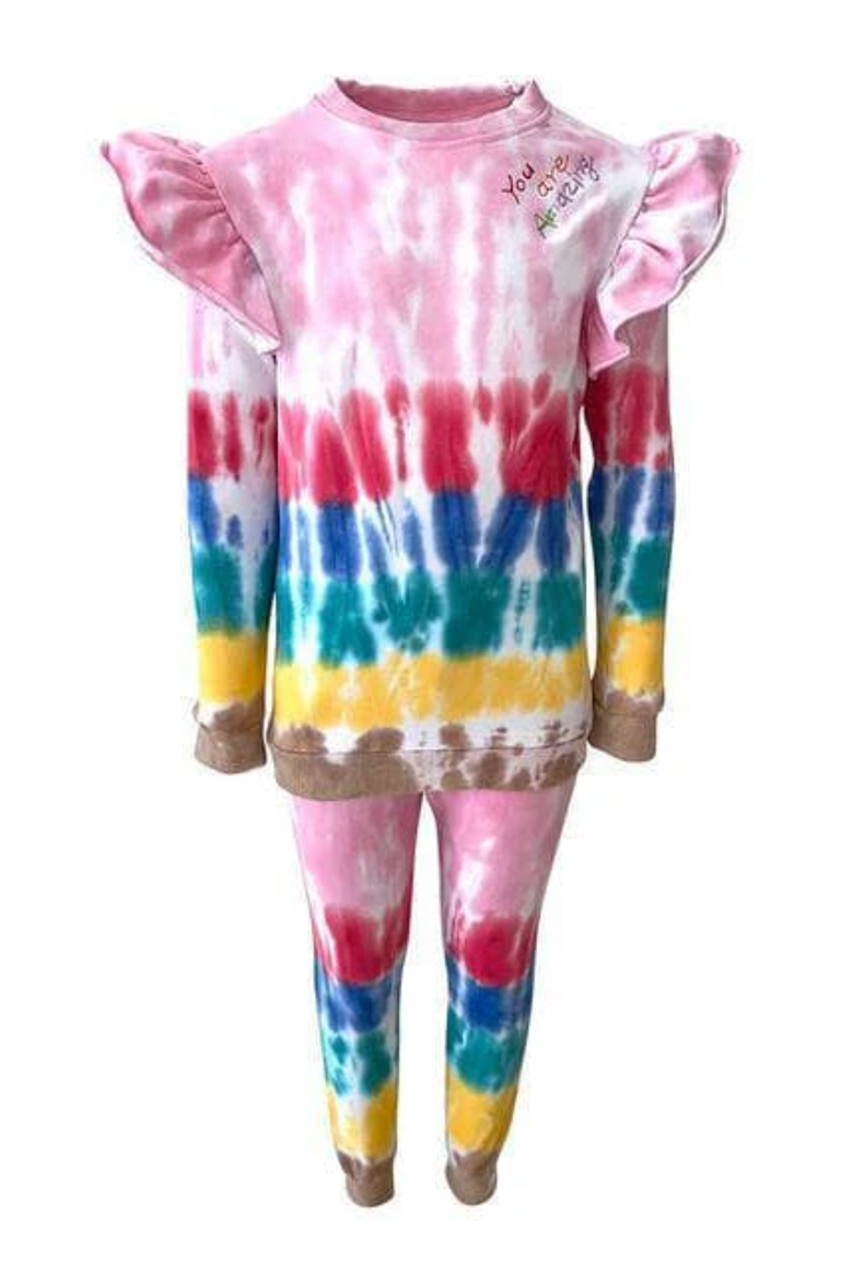 You Are Amazing Tie Dye Set, Main, color, Multi