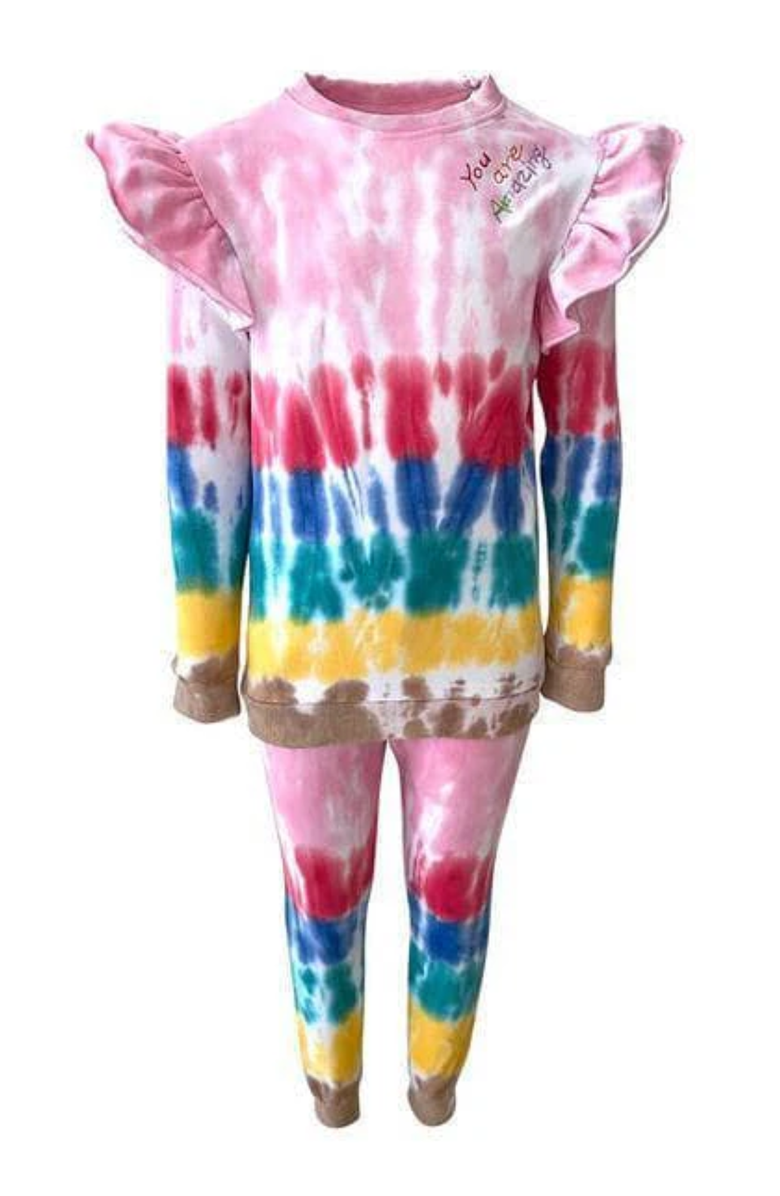 Lola + The Boys You Are Amazing Tie Dye Set, Main, color, Multi