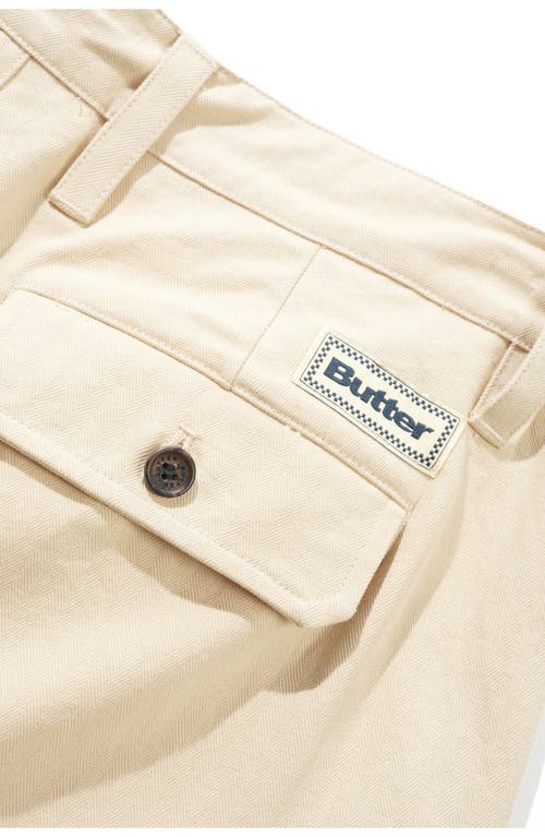 Butter Goods Pleat Front Cotton Pants In Brown