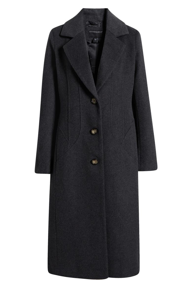 Tailored Wool Blend Coat, Alternate, color, CHARCOAL