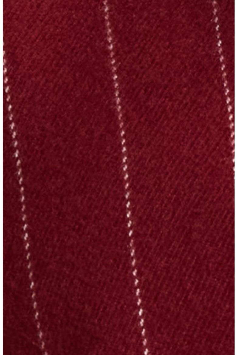 Elevated Flannel Crop Pajamas, Alternate, color, MERLOT STRIPE