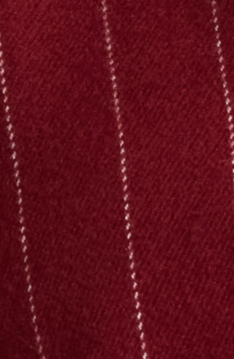 SKIMS Elevated Flannel Crop Pajamas, Alternate, color, Merlot Stripe