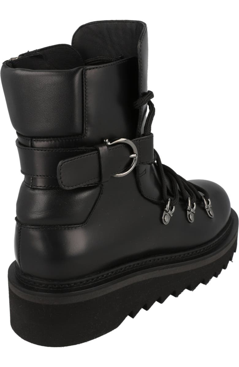 FERRAGAMO Elimo Leather Hiker Boot, Alternate, color, Black