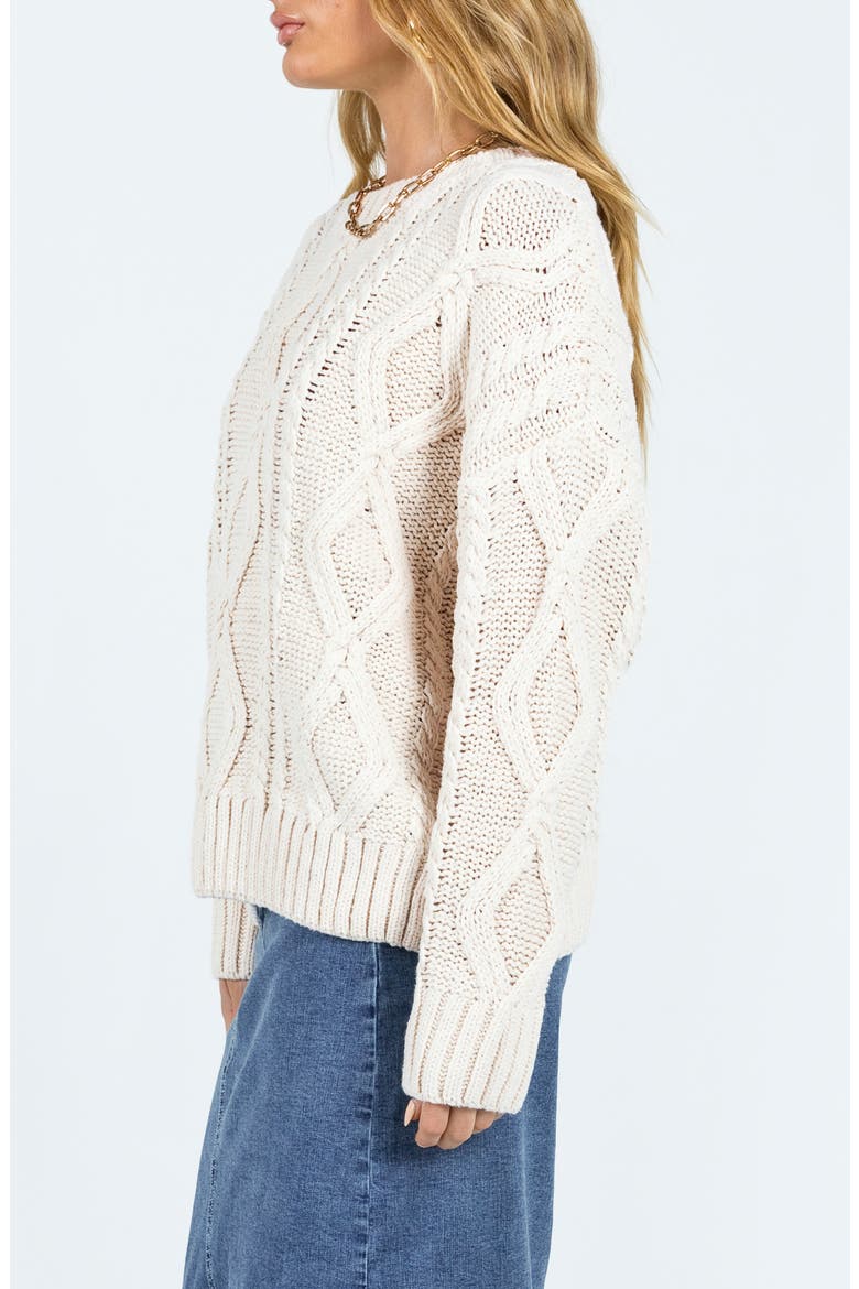 Anaya Oversize Cable Stitch Sweater, Alternate, color, BEIGE