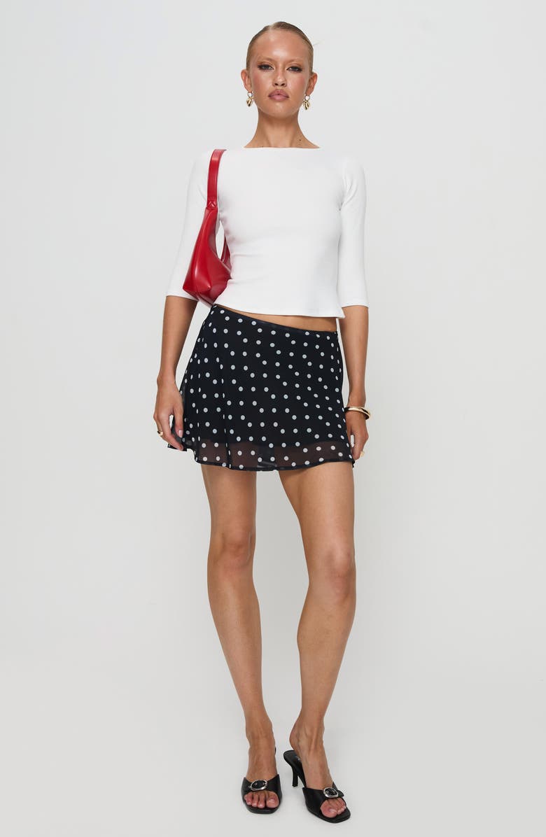 Princess Polly Dapple Bias Miniskirt, Alternate, color, Polka Dot