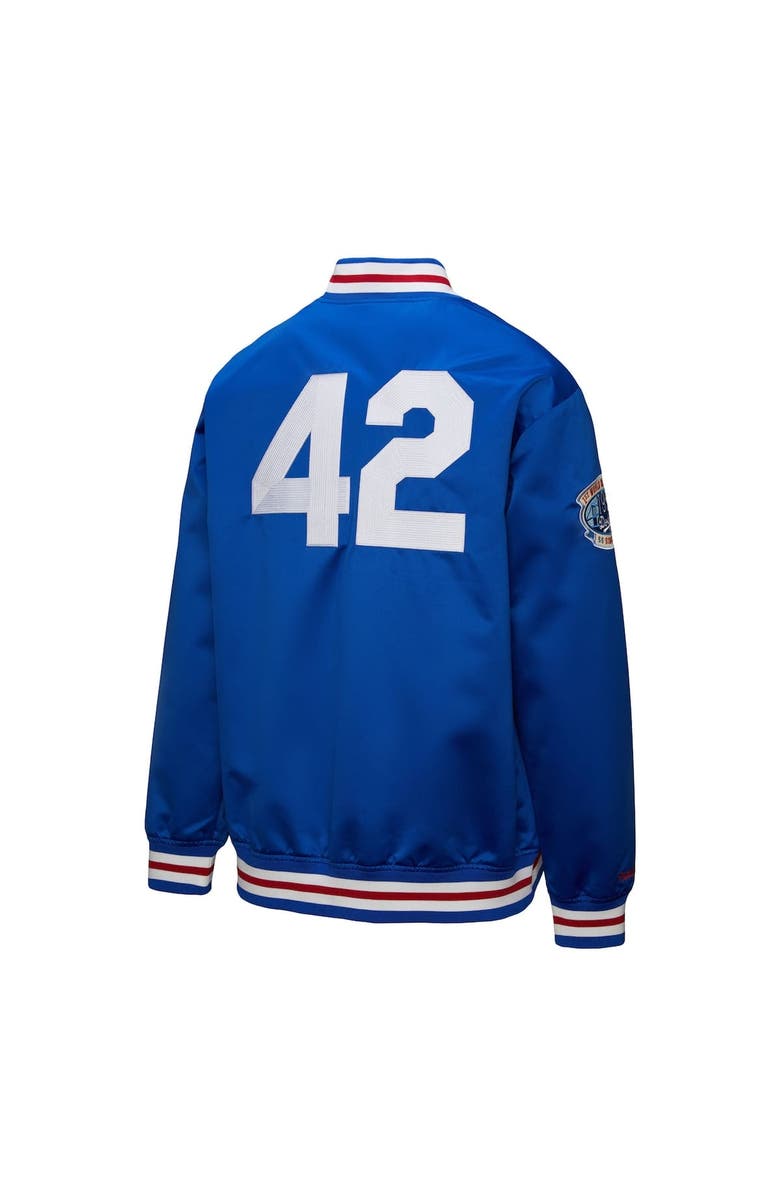 Mitchell & Ness Men's Mitchell & Ness Jackie Robinson Royal Brooklyn Dodgers Legends Collection Vintage Satin Full-Snap Jacket, Alternate, color, Royal