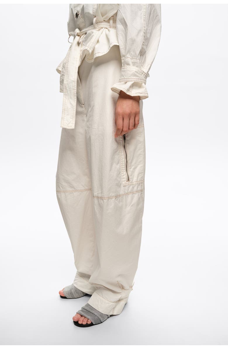 Bimba y Lola Adjustable Curved-Leg Trousers, Alternate, color, Off White