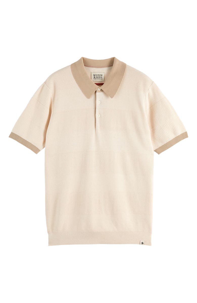 Scotch & Soda Texture Cotton Polo, Alternate, color, Eggnog