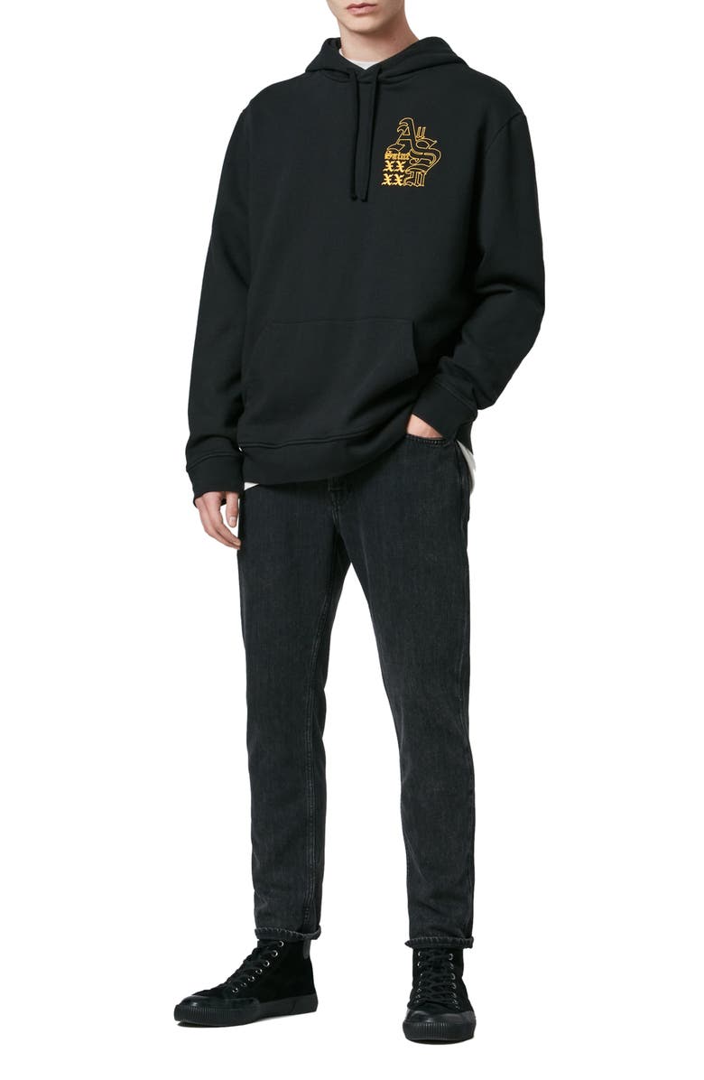 AllSaints Ex Mono Embroidered Hooded Sweatshirt, Alternate, color, 