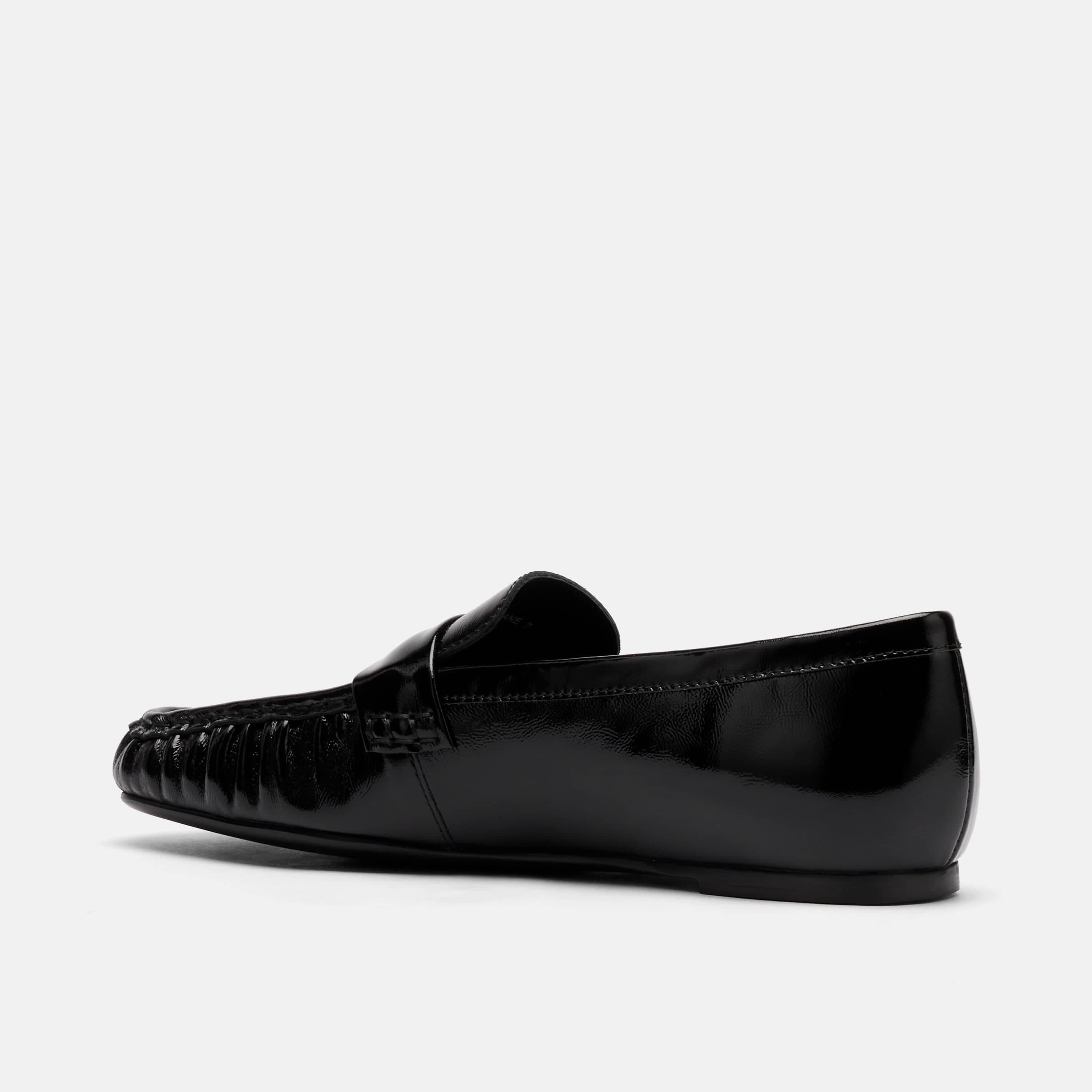 MARC NOLAN Jane Leather Square-Toe Slip-On Loafers, Alternate, color, Black Patent