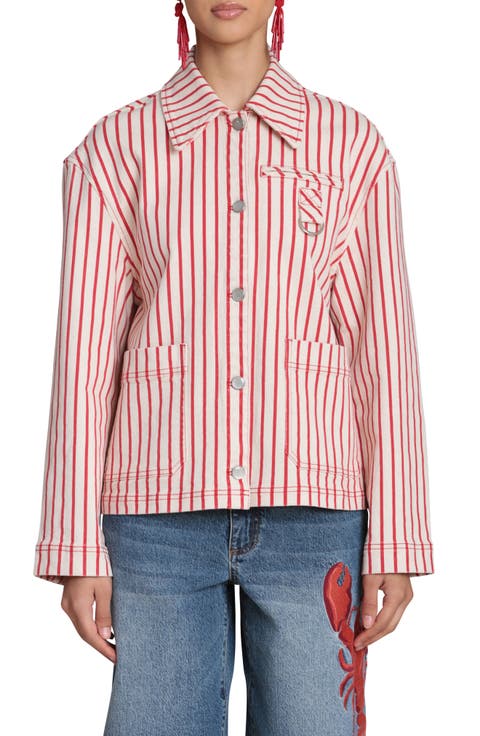 Short Stripe Chore Jacket