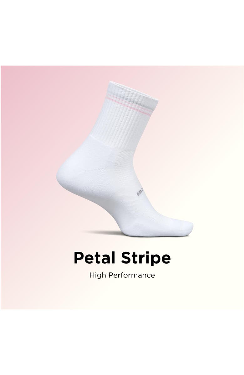 Feetures High Performance Max Cushion Quarter Tall Sock MoistureWicking Athletic Socks, Alternate, color, Petal Stripe