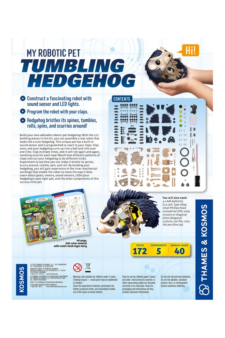 My Robotic Pet: Tumbling Hedgehog Mechanical Kit, Alternate, color, MISCELLANEOUS