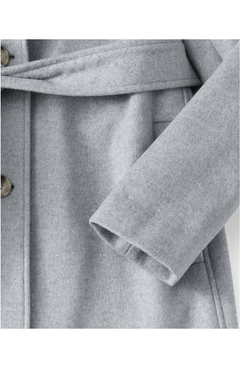 Lands' End Wool Wrap Long Coat, Alternate, color, Light Gray Heather