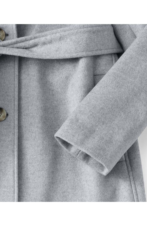 Lands' End Wool Wrap Long Coat In Gray