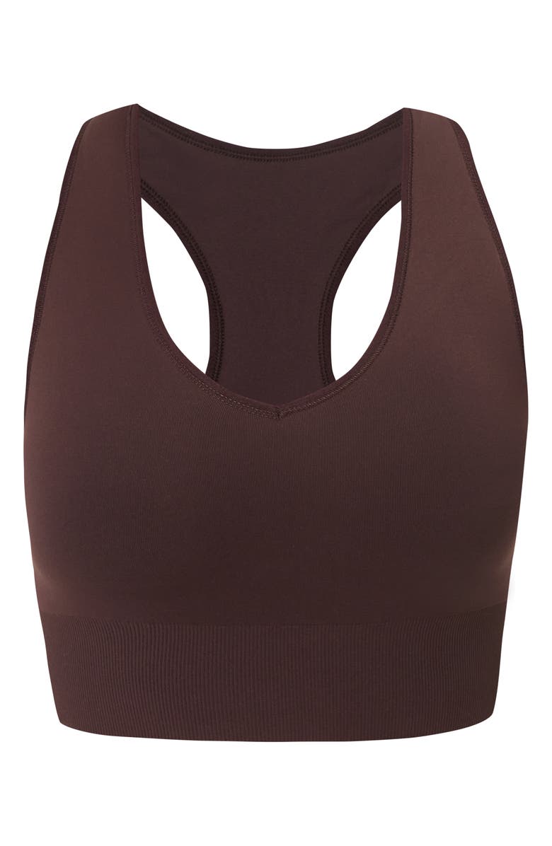 Sweaty Betty Stamina Soft Touch Sports Bra, Main, color, Sable Brown