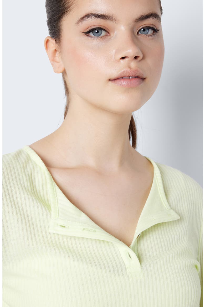 Odette Rib Long Sleeve Henley Top, Alternate, color, BUTTERFLY