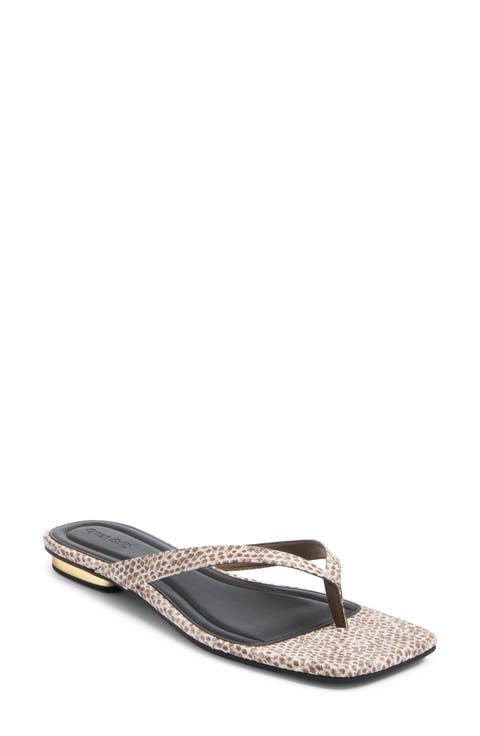 Ocean Snakeskin Embossed Thong Sandal (Women)