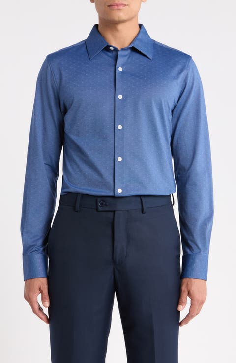 Slim Fit Tech Pique Button Down Shirt