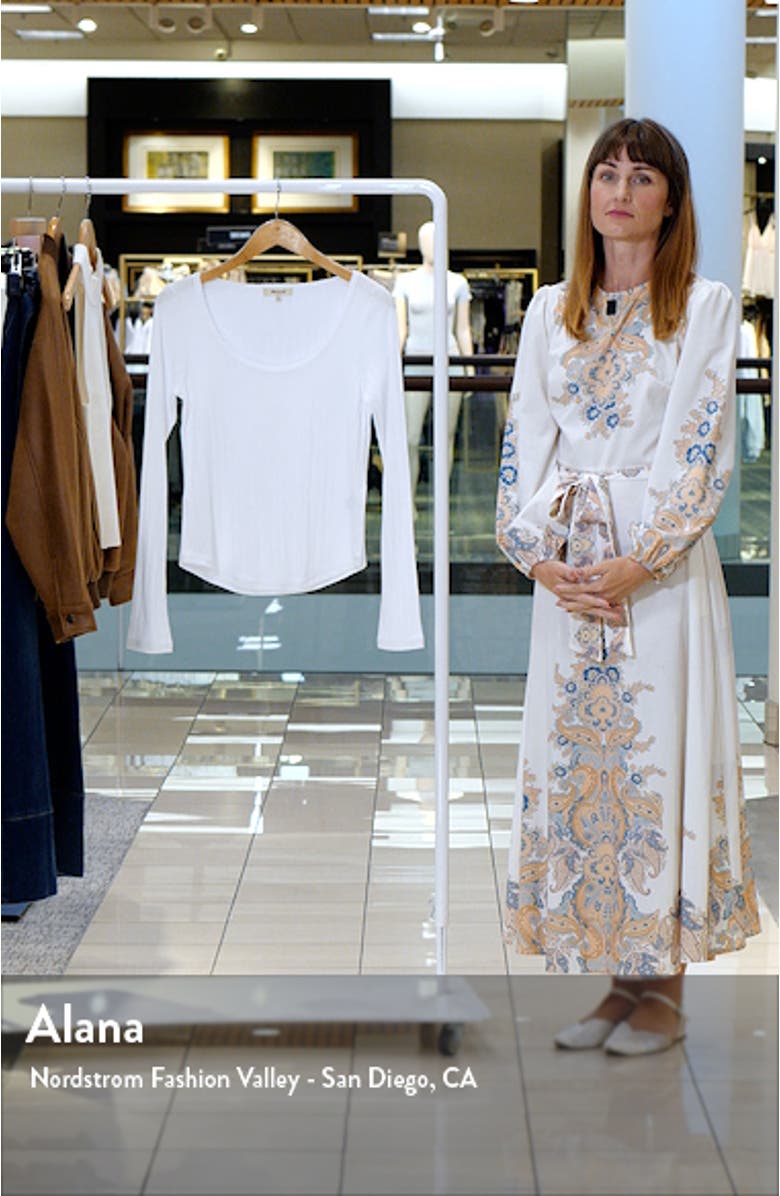 Pointelle Scoop Neck Long Sleeve Top, sales video thumbnail