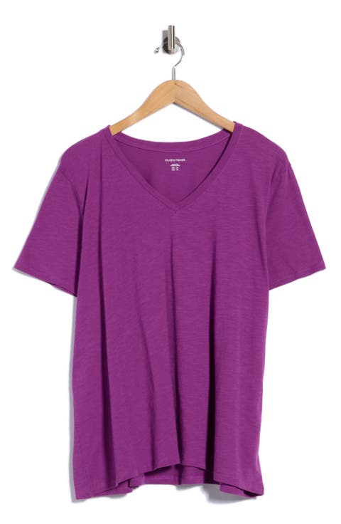 Easy V-Neck Organic Cotton Slub T-Shirt