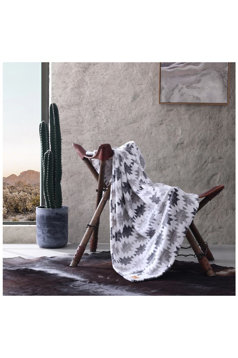 Canyon Ikat Plush Fleece Throw - 50" x 60", Alternate, color, GREY
