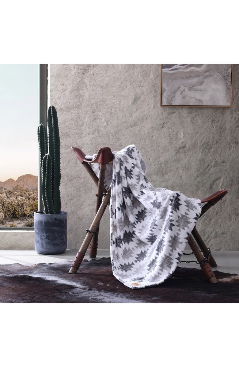 Wrangler Canyon Ikat Plush Fleece Throw - 50" x 60", Alternate, color, Grey
