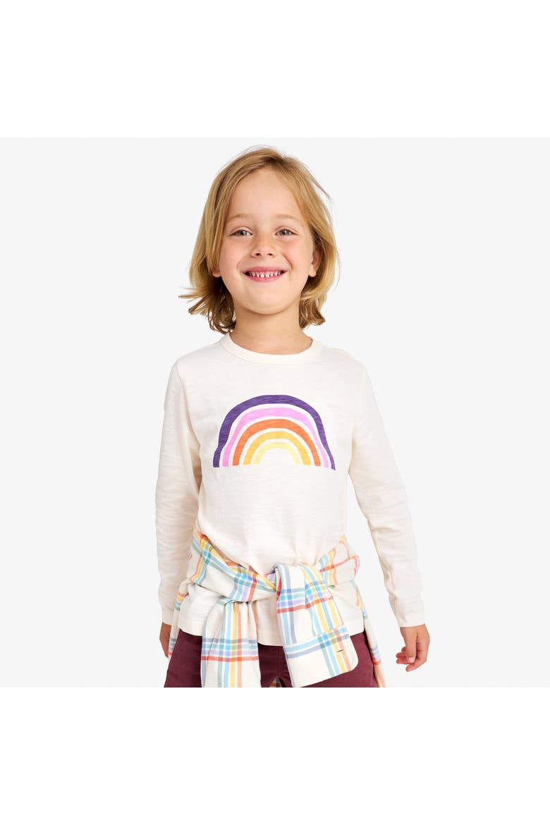 Kids Long Sleeve Cutout Rainbow Tee in Oat Cutout Rainbow, Alternate, color, Oat Cutout Rainbow